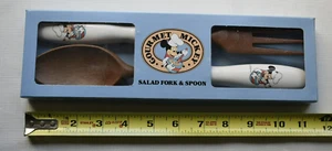 Walt Disney Gourmet Mickey Mouse Keramik & Kunststoff Salatgabel & Löffel NEU - Bild 1 von 6