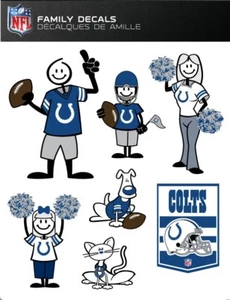 CALCOMANÍAS DE LA FAMILIA NFL INDIANAPOLIS COLTS ~ CALCOMANÍAS DE VINILO A TODO COLOR - Imagen 1 de 1