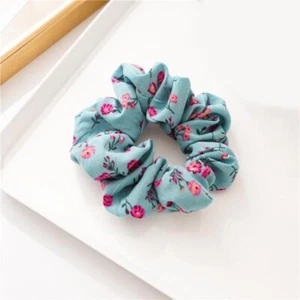 Women Floral Hair Ring Rubber Bands Scrunchie Ponytail Holder Hair Ties - Picture 1 of 17