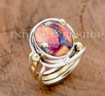 Banda de cóctel Kingsmen rosa dalia turquesa plata esterlina para ella Foto 1 de 4