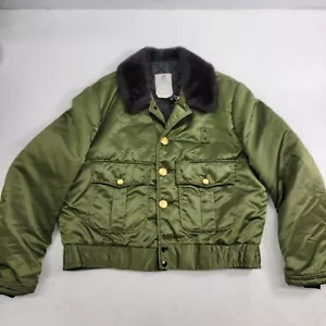 Vintage Horace Small 70s US Border Patrol Green Satin Bomber Jacket Mens Sz 42 R - Picture 1 of 16
