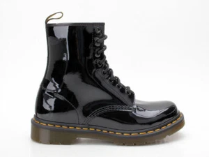 Dr. Martens 8-Loch 1460 Schwarz Lack Patent Lamper Damen Stiefel Boots Docs - Bild 1 von 6
