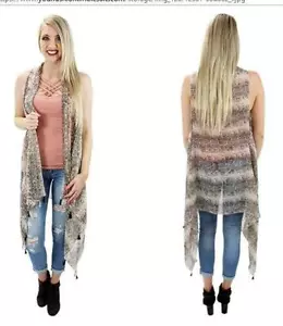 CLEARANCE - Beige Snake Skin Print Vest - One Size (Reg. $19.95) - Picture 1 of 1