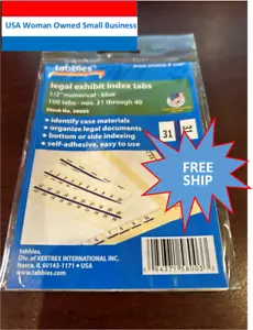 Tabbies Legal Index Tabs 31-40 100 Tabs/PK Blue Edge 58003 - Bild 1 von 5