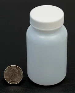 Tarro de botella de HDPE de boca ancha de 120 ml de 4 oz con cierre de tapa forrada de polietileno blanco - Imagen 1 de 2