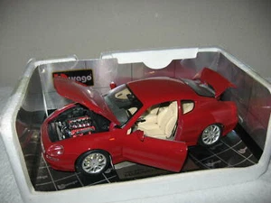 1998 MASERATI 3200 GT RED 1:18 SCALE BBURAGO OPENING HOOD DOORS & TRUNK - Picture 1 of 8