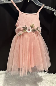 Abito bambina fiori in tulle vestito compleanno principessa ROSA 9-12 mesi - Foto 1 di 10