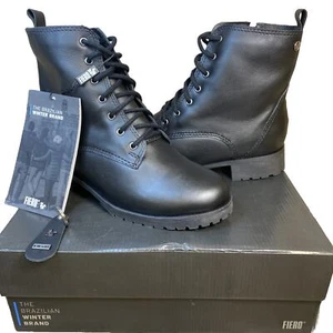 Fiero Tamanho Leather Fur Lined Winter Boots 102021 Brazil Womens Size 6 / 6.5 - Picture 1 of 24