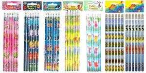 6 Pencils Various Designs, Butterfly, Fairy, Zoo, Birthday Party Bag Fillers - Picture 1 of 8