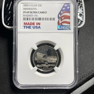 2005 S NGC PR69 Ultra Cameo Clad Minnesota 25c Proof State Quarter - Picture 1 of 4