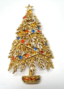 Weihnachtsbaum mit Ornamenten Schmuck Anstecknadel von ART ca. 2 cm hoch - Bild 1 von 3
