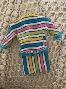 Barbie Francie Casey Twiggy Mod abito a righe vintage - Foto 1 di 6