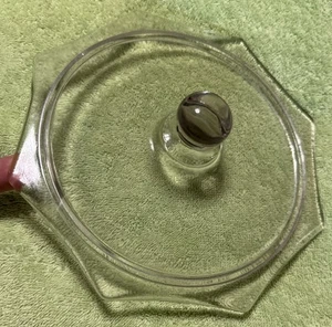 Vtg Clear Glass Hexagon Shaped Lid - 8 Sided - Picture 1 of 6