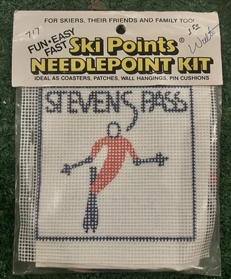3 Vintage Ski Points Needle Point Kit  - Image 1 of 4