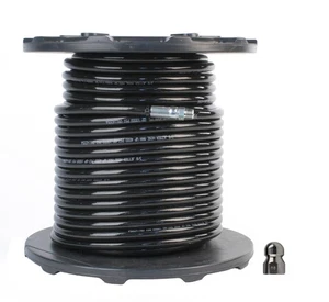 Schieffer 3/8" x 200' 4000 PSI Thermoplastic Sewer Jetter Hose & 6.5 Nozzle - Picture 1 of 7