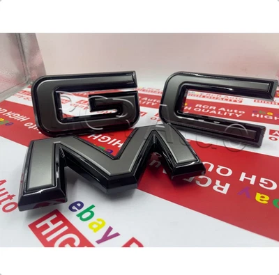 Front & Rear Emblem Black kit For 2019 - 2024 GMC Sierra 1500 2500HD 3500HD - Image 1 of 4