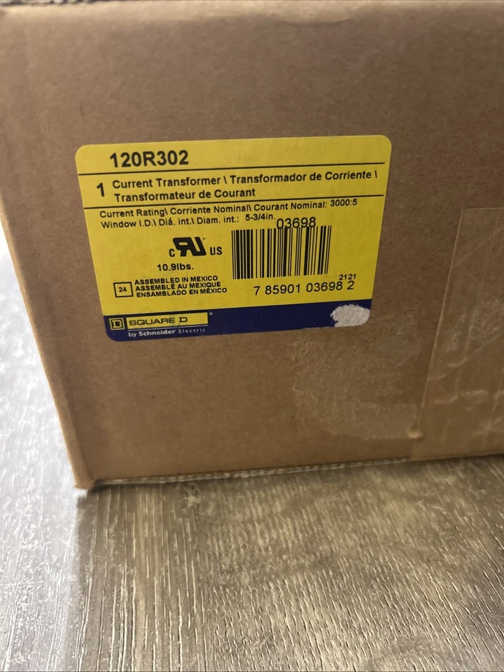 NEW SQUARE D CURRENT TRANSFORMER 120R-302 FREE SHIPPING Unopened Box - Image 1 of 2