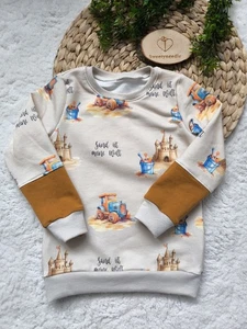 Handmade Bio Sweat  Pullover "Sandkasten" Gr. 104 Unisex - Bild 1 von 1