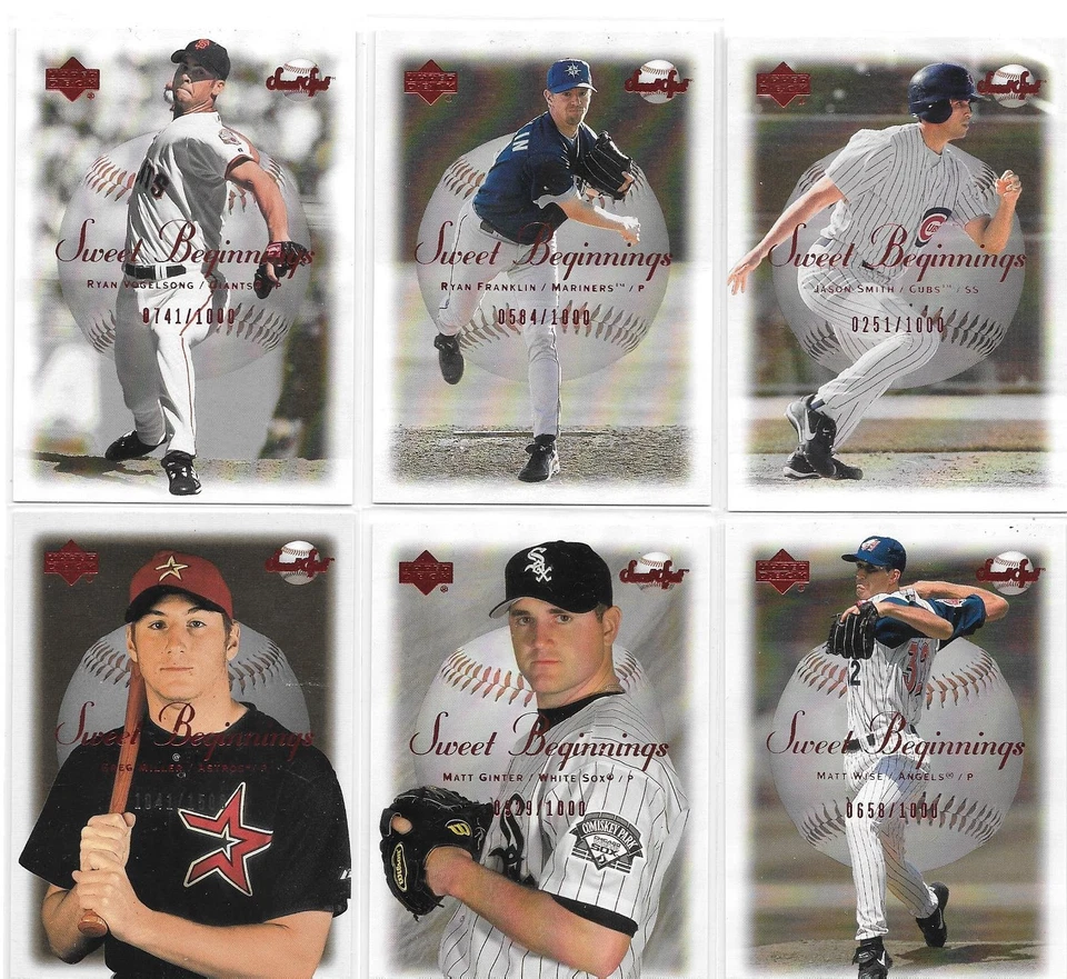 LOTE DE 6 CARTAS RYAN VOGELSONG ROOKIE/1000 2001 CUBIERTA SUPERIOR PUNTOS DULCES COMIENZOS Foto 1 de 1