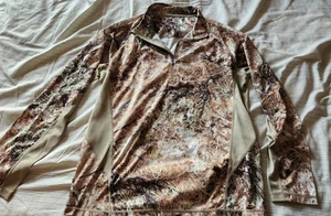 Cabelas Lightweight Quarter Zip Long Sleeve Camo Shirt - Men's Size Large - Picture 1 of 4