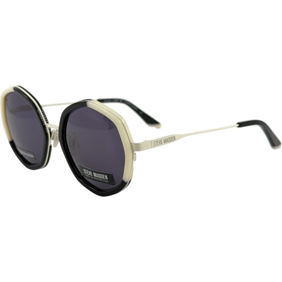 Óculos de sol Steve Madden Cossmic feminino metal preto 50-18 com lentes cinza - Imagem 1 de 4