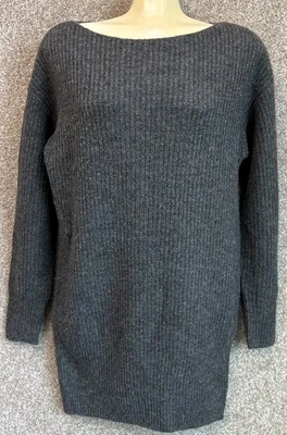 Vestido suéter Theory para mujer gris mezcla de lana tejido acanalado cocoon talla P Foto 1 de 4