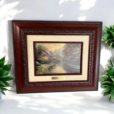 Thomas Kinkade "A QUIET EVENING" 带框图片打印 12"x 10" 框架 — 第 1/4 张图片