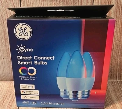 GE Smart LED Color Changing Bulbs, WiFi Compatible with Alexa & Google Home, NEW - Image 1 of 4