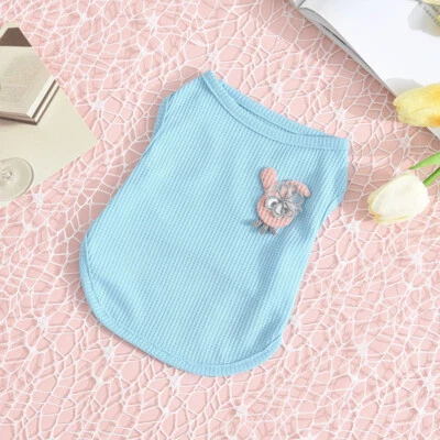 Puppy Dog Clothes Printed Mesh Tee Pet Vest T Shirt Tank For Small Dogs Summ  ! - Image 1 of 4