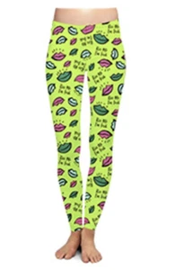 Two Left Feet St Patricks Day Lucky Green GET LUCKY Irish Leggings S/M 4-10 - Imagen 1 de 2
