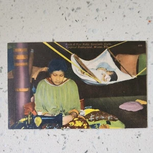 Miami, FL, Postkarte Nähen Seminole Rock-A-Bye Baby wunderschön - Bild 1 von 2