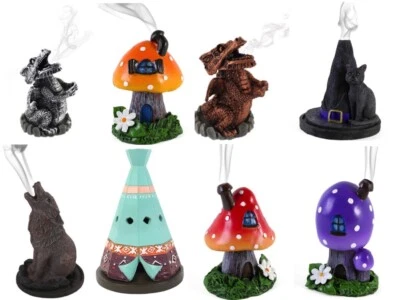 Incense cone burners Various wolf toadstool witch dragon Perfect Christmas Gift - Image 1 of 4