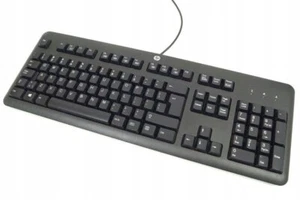 HP KU-1156 USB-Büro-Tastatur Schwarz QWERTY +Stickers - Bild 1 von 3