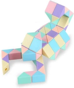 48-Segment Pastel Magic Snake Cube Puzzle, Brain Teaser Fidget Toy - Picture 1 of 6