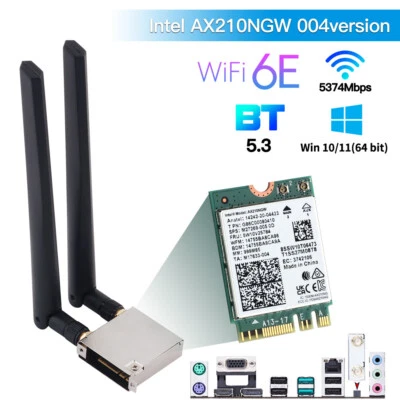 WI-FI Go NGFF M.2 con WiFi 6E AX210 scheda WiFi doppia antenna per scheda madre ASUS - Immagine 1 di 4