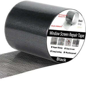 Window Screen Repair Tape, 3 in X 20 FT (240IN) Black Screen Patch Repair Kit, 3 - Picture 1 of 9