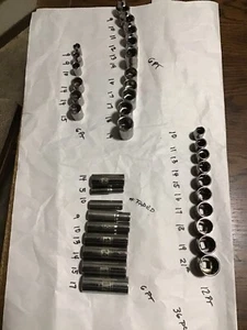 Assorted 36 Craftsman  3/8"-1/2”-1/4” Drive Metric 12/6 PT Sockets Laser Etched. - Picture 1 of 9