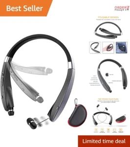 Foldable Bluetooth Headset with Noise Cancelling for Active Adults - Gray Matte - Picture 1 of 9