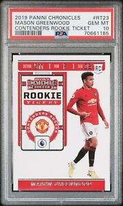 2019 Panini Chronicles Mason Greenwood #RT23 Contenders Rookie Ticket RC PSA 10