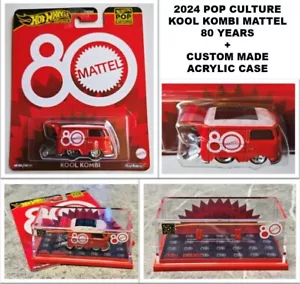 HOT WHEELS '24 POP CULTURE KOOL KOMBI MATTEL 80 YEARS + CUSTOM MADE ACRYLIC CASE - Picture 1 of 5