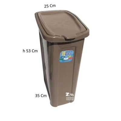 DUPLAST PORTABIANCHERIA PATTUMIERA SLIM PLASTICA 35 LT CORTECCIA SALVASPAZIO CM 25X35X53