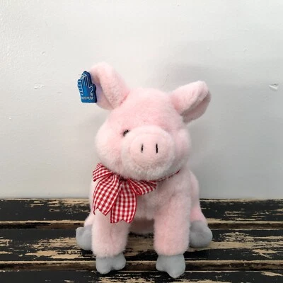 Applause Plush Pig Toy Stuffed Animal Hog Piglet Pink 1993 Vintage Collection 9" - Image 1 of 4