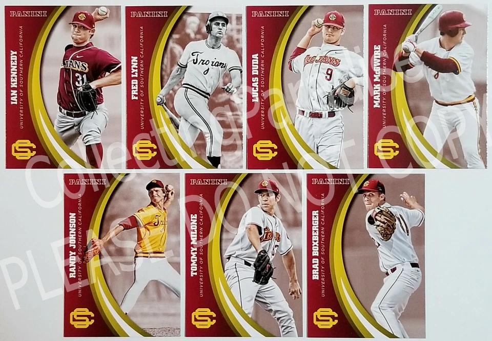 2015 Panini USC Trojans 77 Card Set FRED LYNN MARK MCGWIRE RANDY JOHNSON L. DUDA - Image 1 of 4