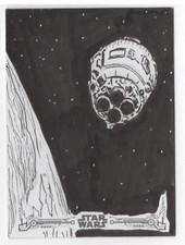 2018 Topps Star Wars A New Hope Black & White Sketch Card by Jerry Bennett 1/1