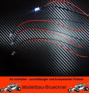 4 pezzi LED 5 mm bianchi 4,8 - 7,4 volt pronti illuminazione RC-CAR Tamiya - Foto 1 di 1