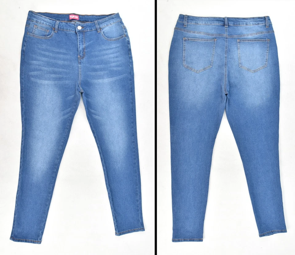 LADIES PLUS DENIM JEANS SKINNY CUT STRETCH BLUE DENIM SIZE 26 #SM-19020xx INDIGO - Image 1 of 1