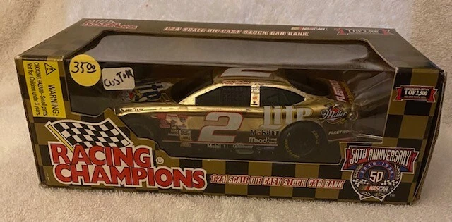 Racing Champions 1997 Rusty Wallace #2 Miller Lite 1:24 gold diecast bank - Image 1 of 4