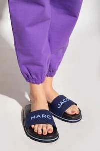 NEW! Marc Jacobs The Slide Navy Blue Sandals Shoes Flip Flops - 9 - Picture 1 of 1