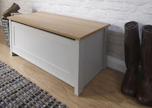 Lancaster Ottoman Storage Box Seat Blanket Box Hallway Bench Shoe Cabinet Grey - Picture 1 of 7