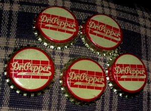 Set of 5 Vintage 1940s Dr Pepper Cork Unused Bottle Caps WINCHESTER VA - Picture 1 of 9